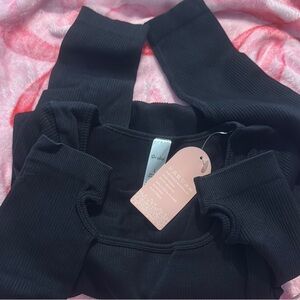 Soo Slick Elegant Black Ribbed Jumpsuit